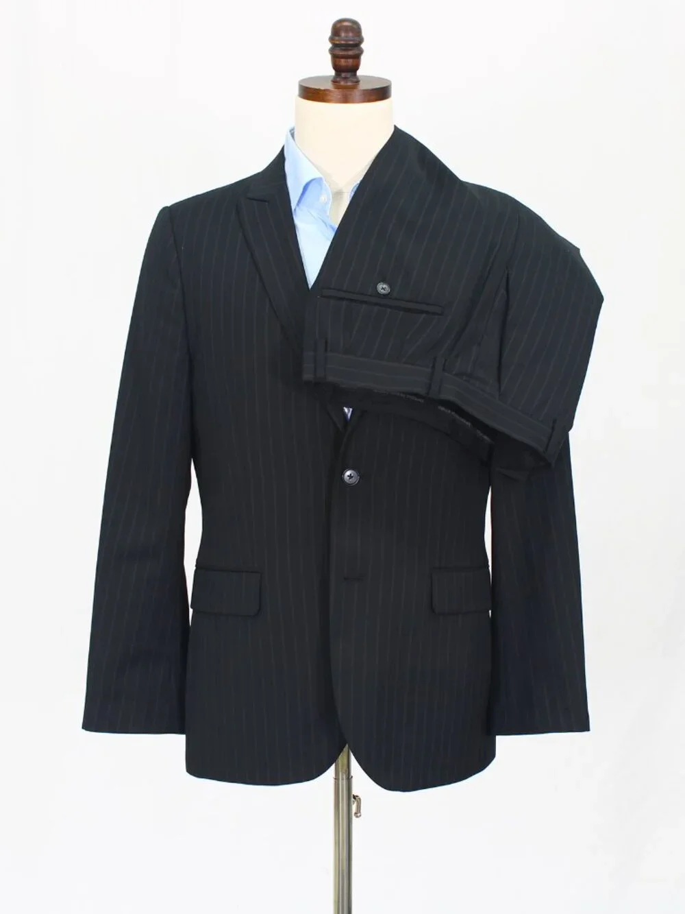 Express 40R 34x32 Black Full Suit 2-Button Stripe R706